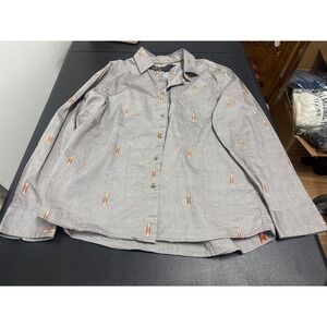 Pendleton Men's Button Down Shirt Size L Gray Cotton Casual Long Sleeve